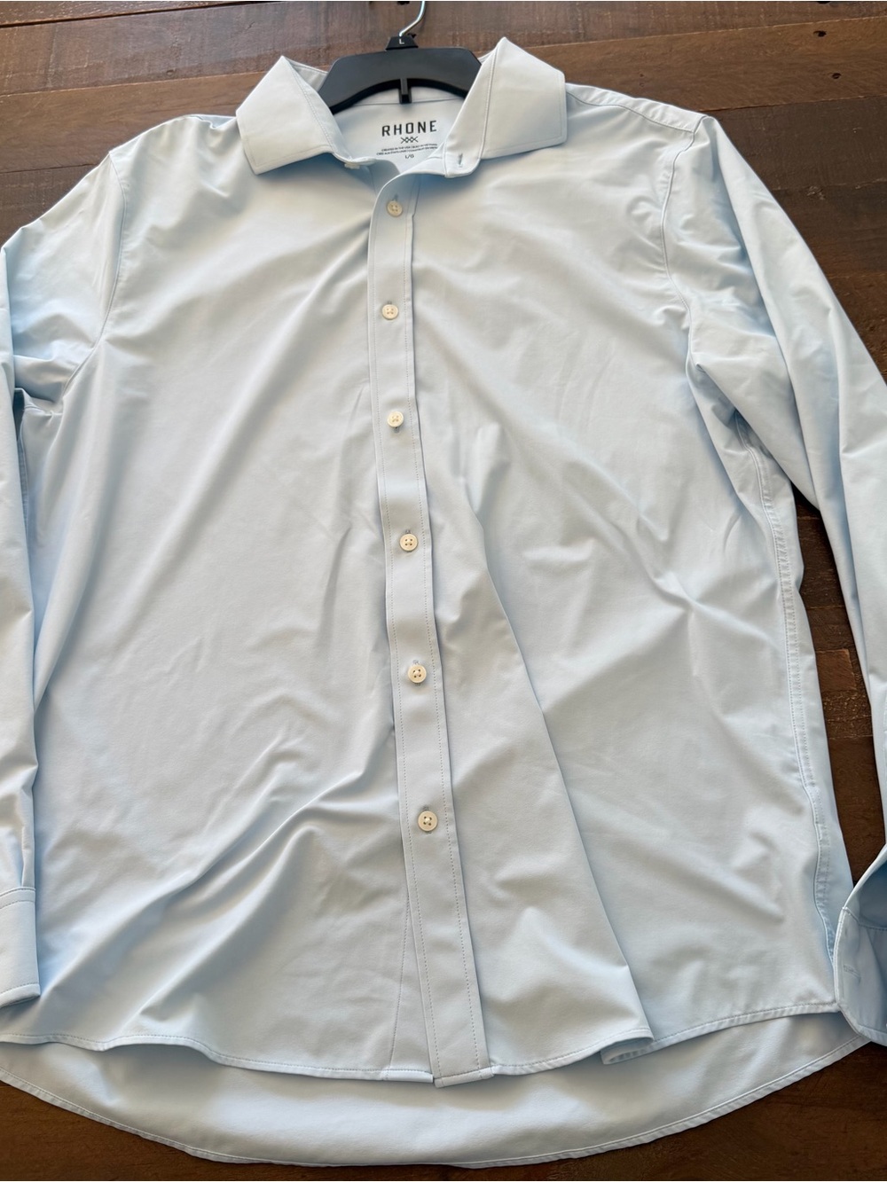 RHONE State of Mind Light Blue Men’s Dress Shirt - Classic Spread Collar -